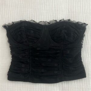 Lulu's Black Mesh Bustier Top